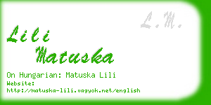 lili matuska business card